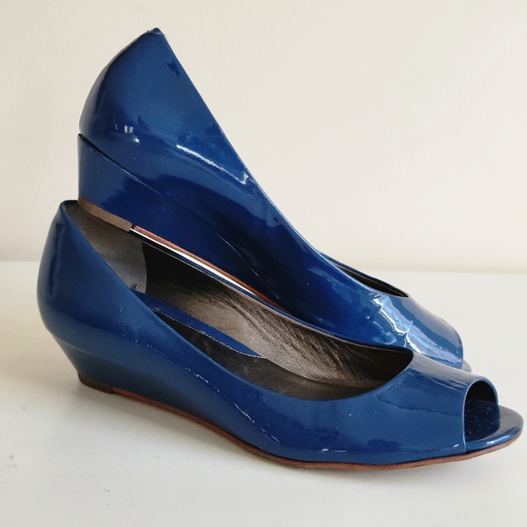 Cole Haan Nike Air Patent Peep Toe Wedges Shoes 6.5 Women's - Picture 6 of 9